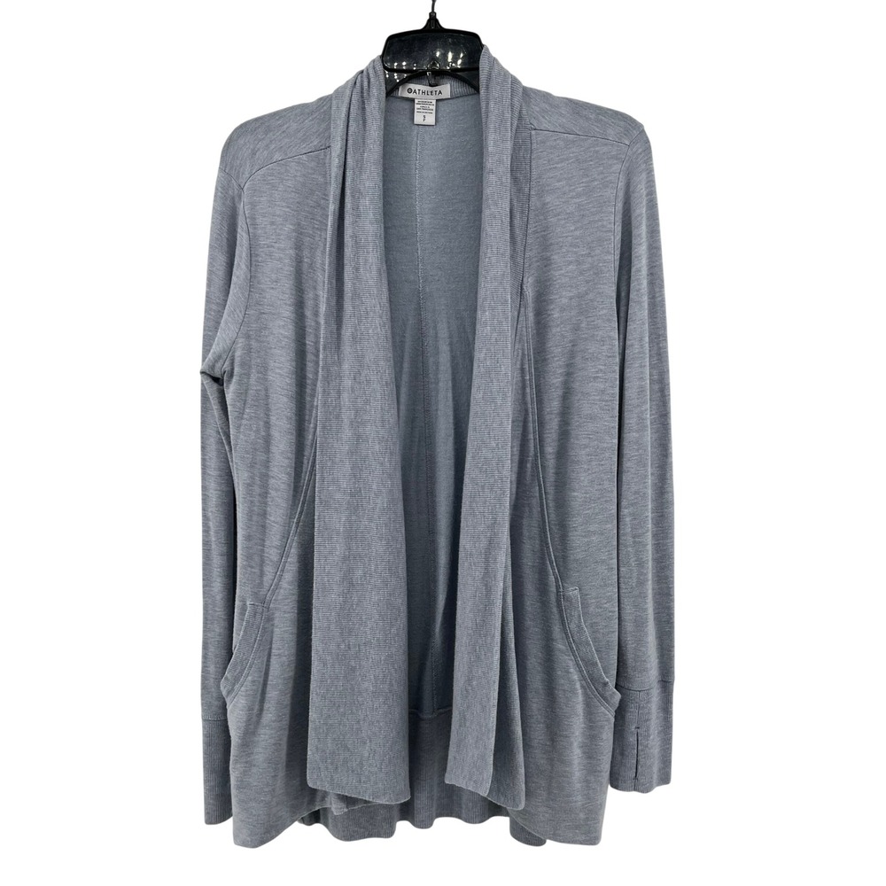 Athleta Womens Grey blue Open Front Cardigan Sweater Size‎ S